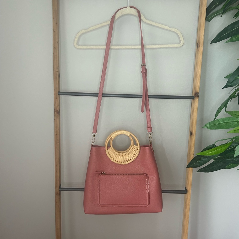 NWOT Antik Kraft Dusty Rose 2-in-1 Crossbody Bag with Zipper Pouch
